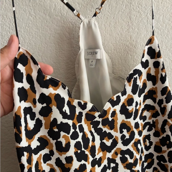 J. Crew Leopard Scalloped Edge Cami Spaghetti Strap 8 - Picture 8 of 14